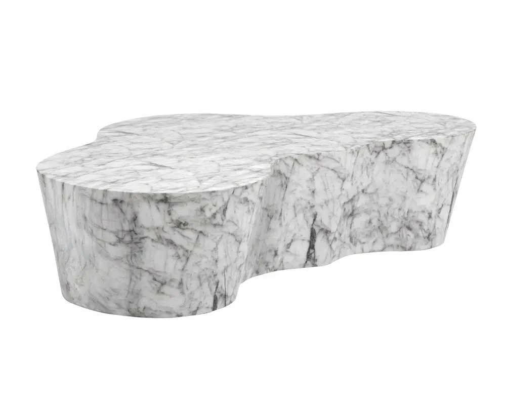Aviva Light Gray Marble Coffee Table