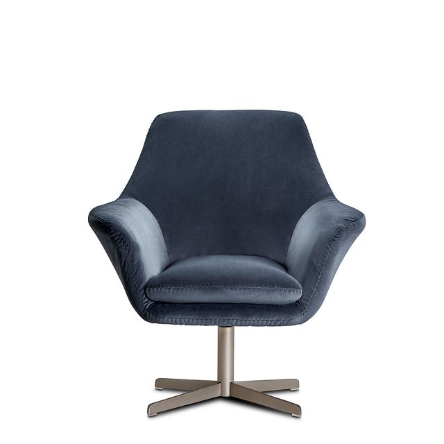 Xander Dark Gray Velvet Swivel Accent Chair (1)