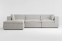 Destin Maguire Pewter Fabric 4-piece Bumper Sectional