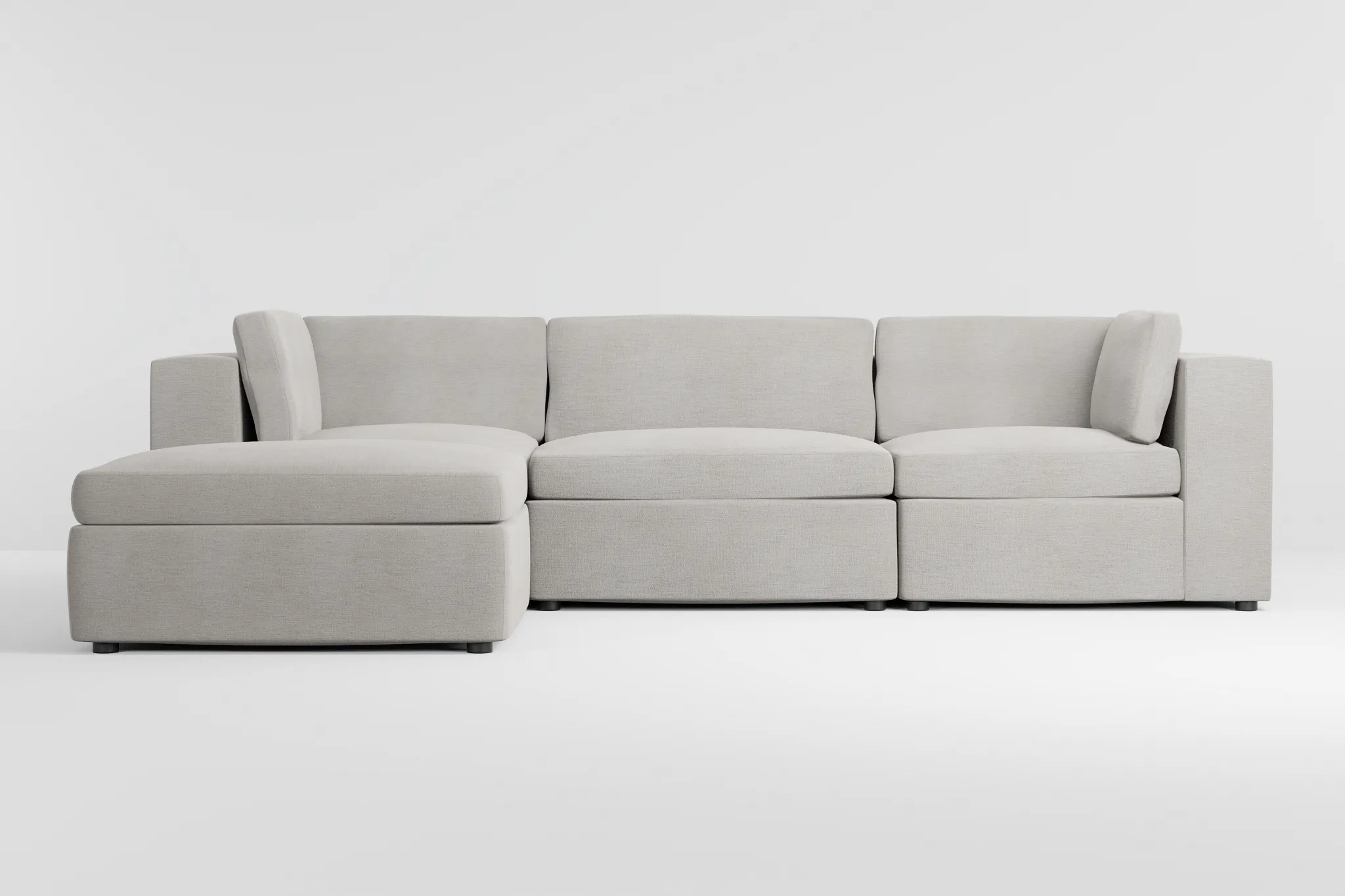 Destin Maguire Pewter Fabric 4-piece Bumper Sectional