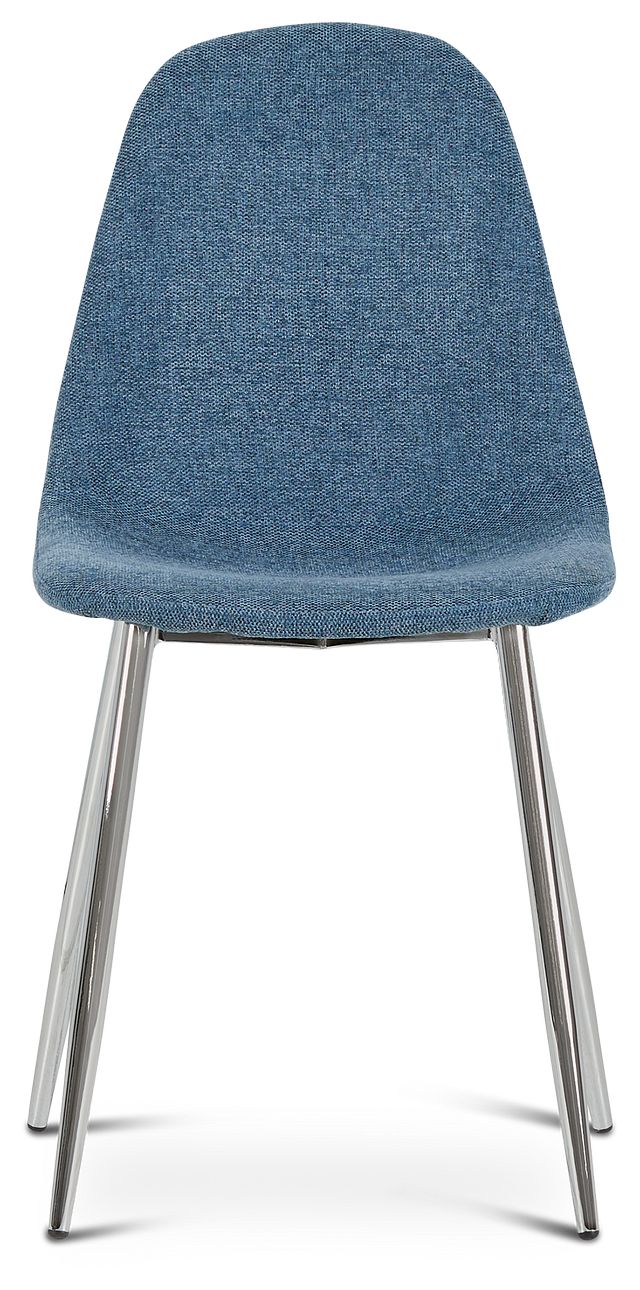 Havana Blue Upholstered Side Chair W/ Chrome Legs (3)