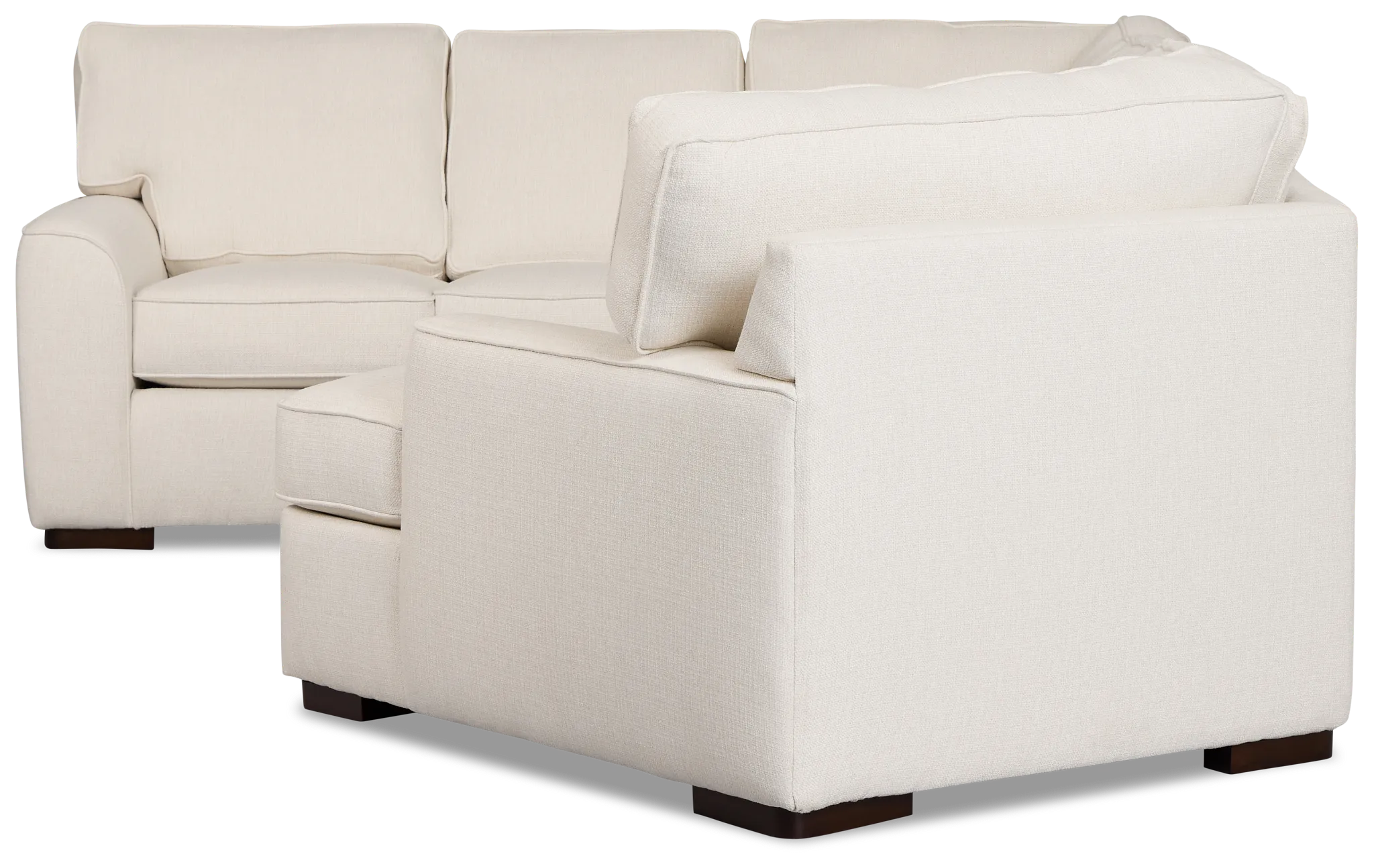 Sinclair Light Beige Fabric Medium Right Facing Cuddler Sectional
