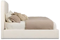 Lyndie Beige Upholstered Platform Bed