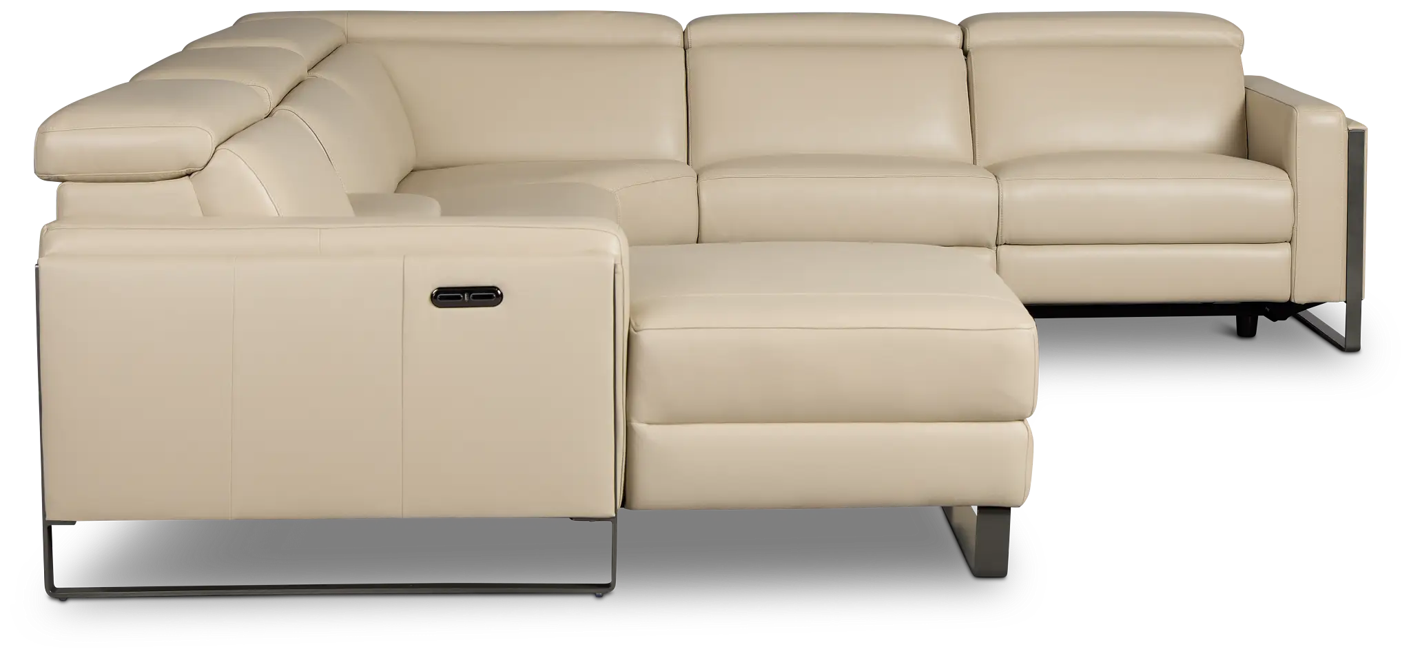 Atlas Taupe Lthr/vinyl Medium Dual Power Left Chaise Sectional Atlas Taupe Lthr/vinyl Medium Dual Power Left Chaise Sectional