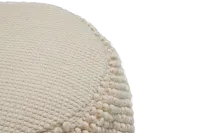 Jordan Ivory Round Accent Pouf