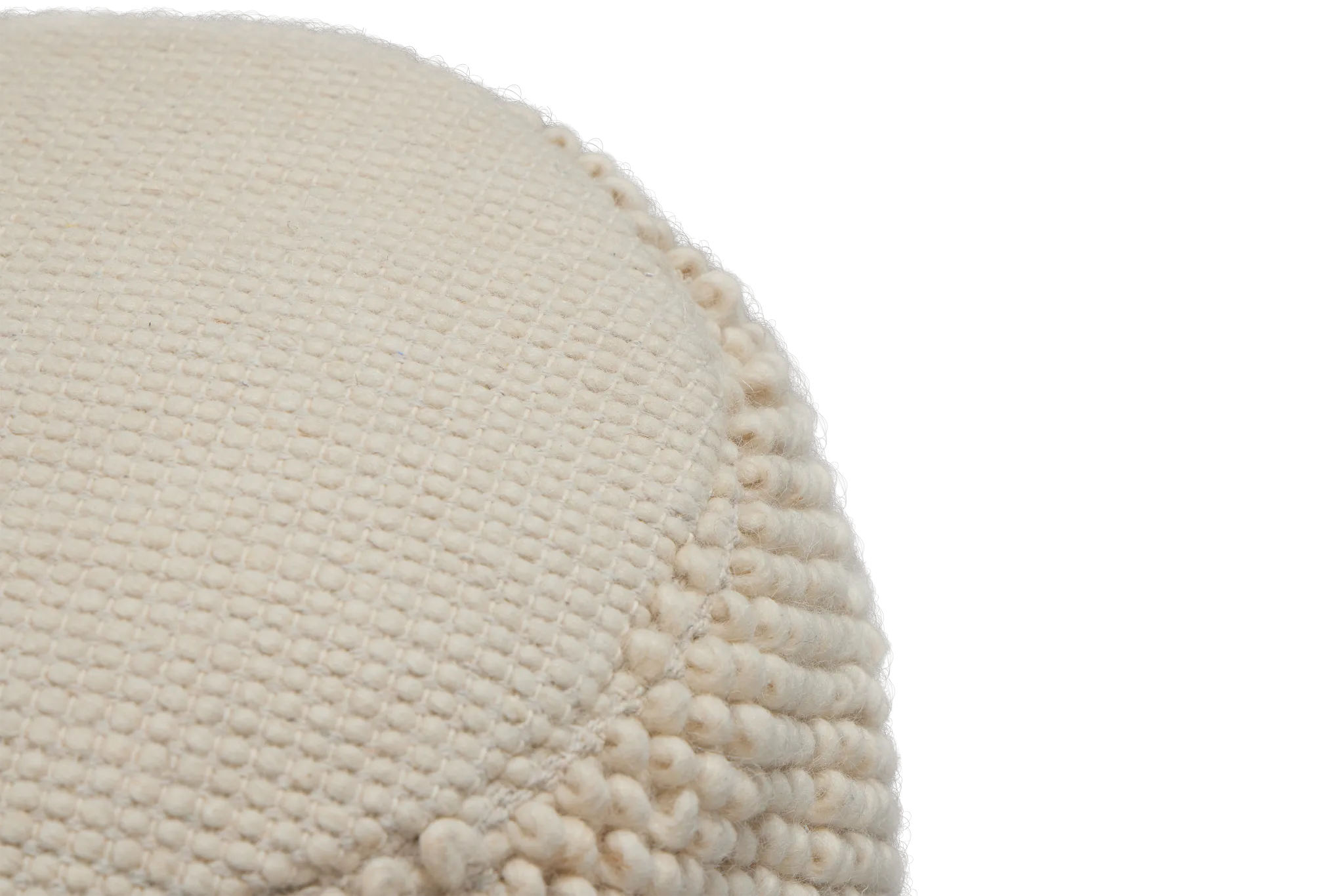 Jordan Ivory Round Accent Pouf