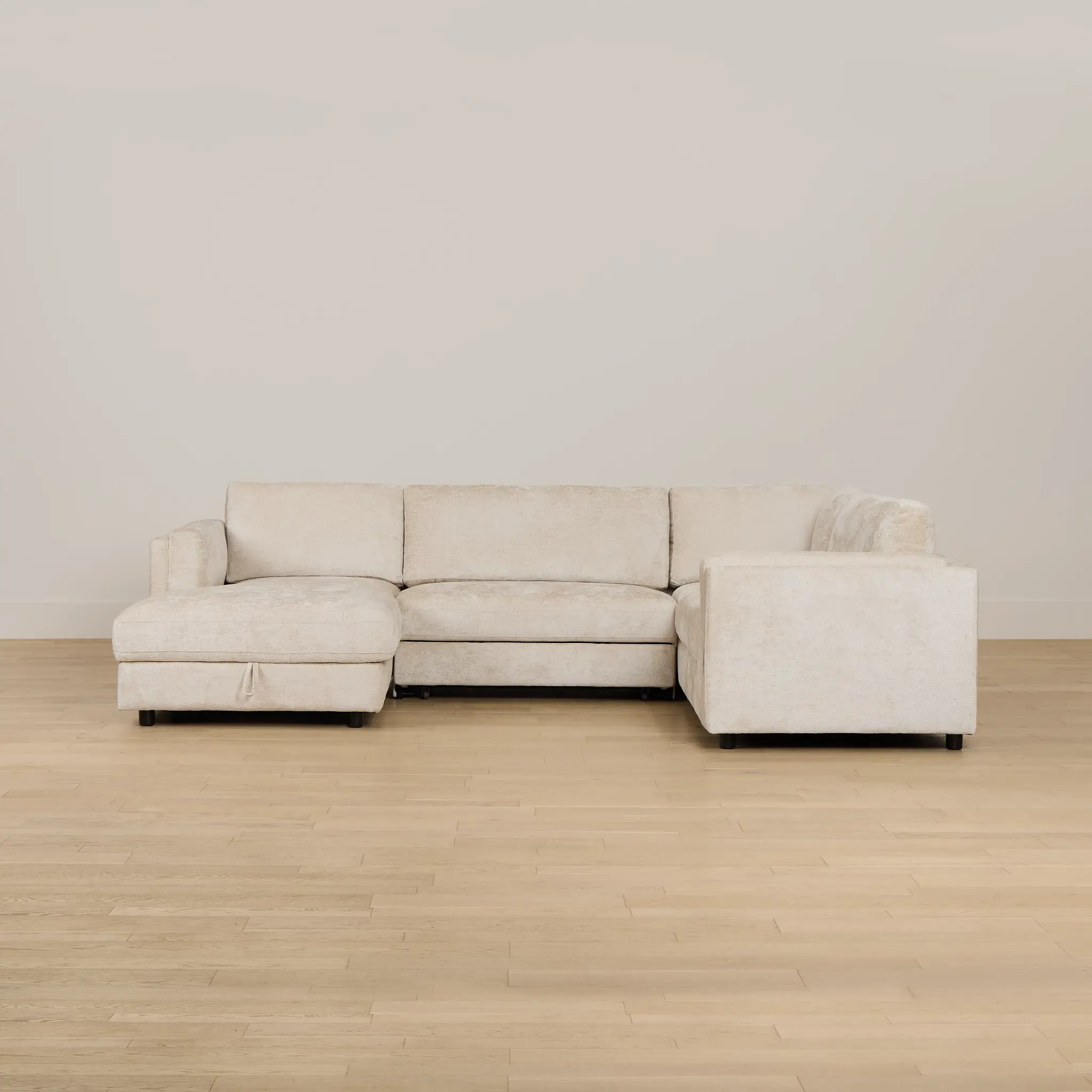 Farren Beige Fabric Medium Left Chaise Sleeper Sectional Farren Beige Fabric Medium Left Chaise Sleeper Sectional