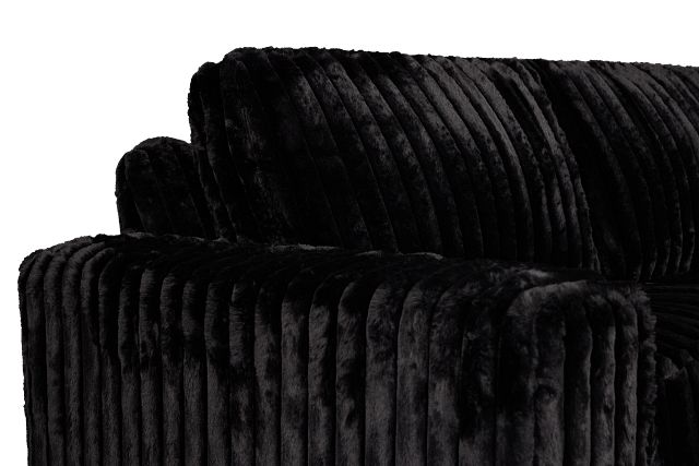 Teddy Black Fabric Large Right Chaise Sectional