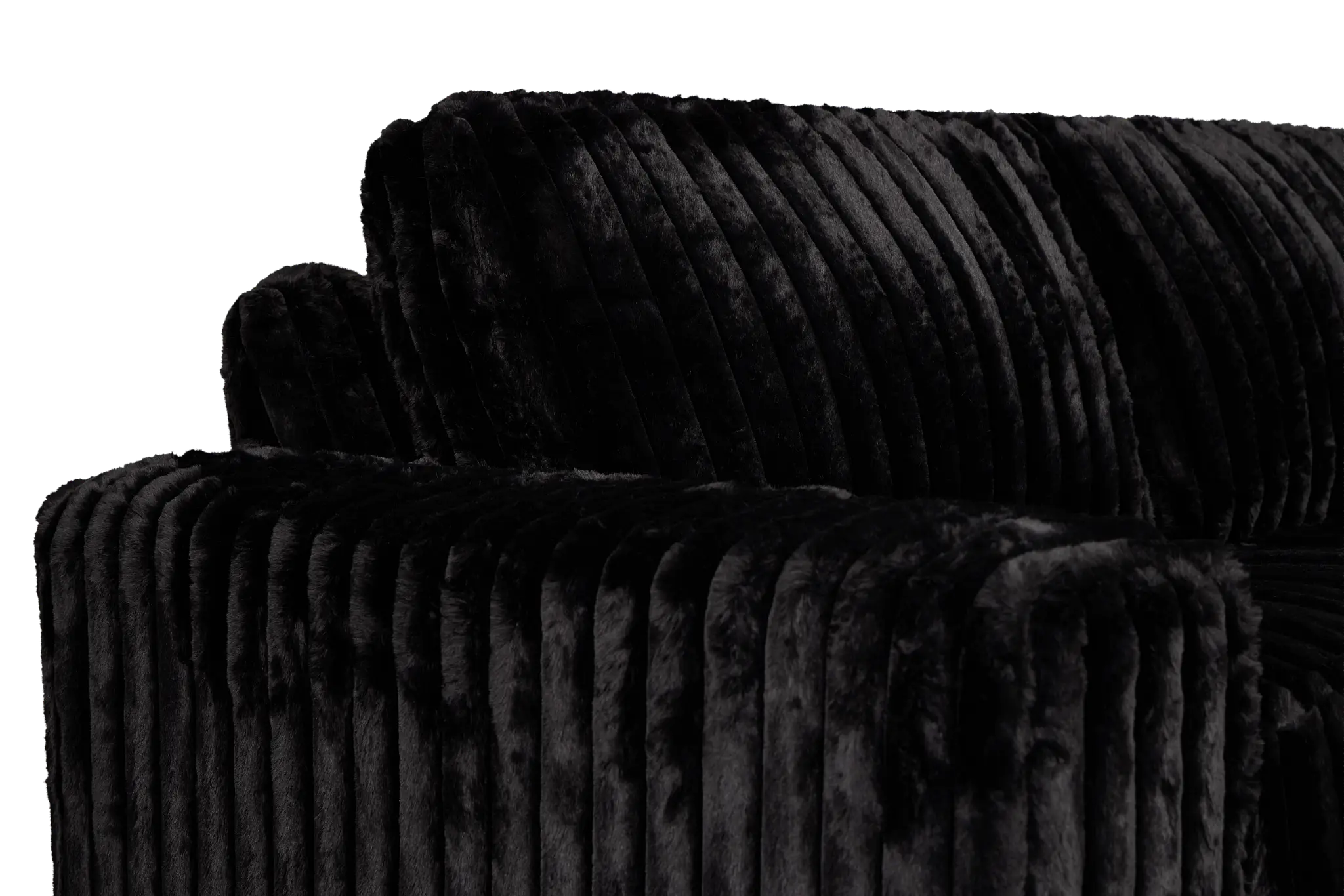 Teddy Black Fabric Large Right Chaise Sectional Teddy Black Fabric Large Right Chaise Sectional