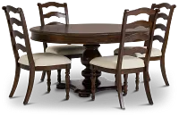 Savannah Dark Tone Round Table & 4 Chairs