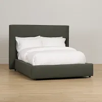 Grayton Sutton Green 54" Upholstered Platform Bed