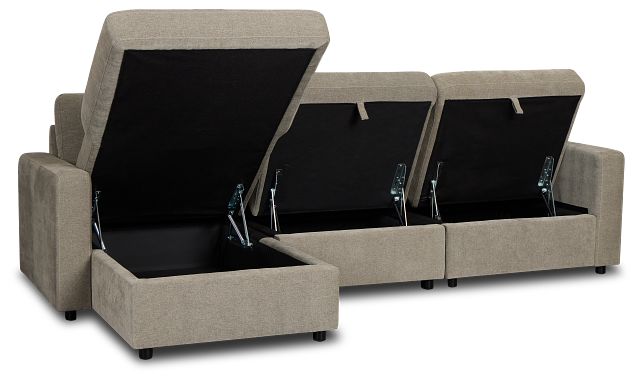 Addie Gray Fabric Left Chaise Storage Sectional