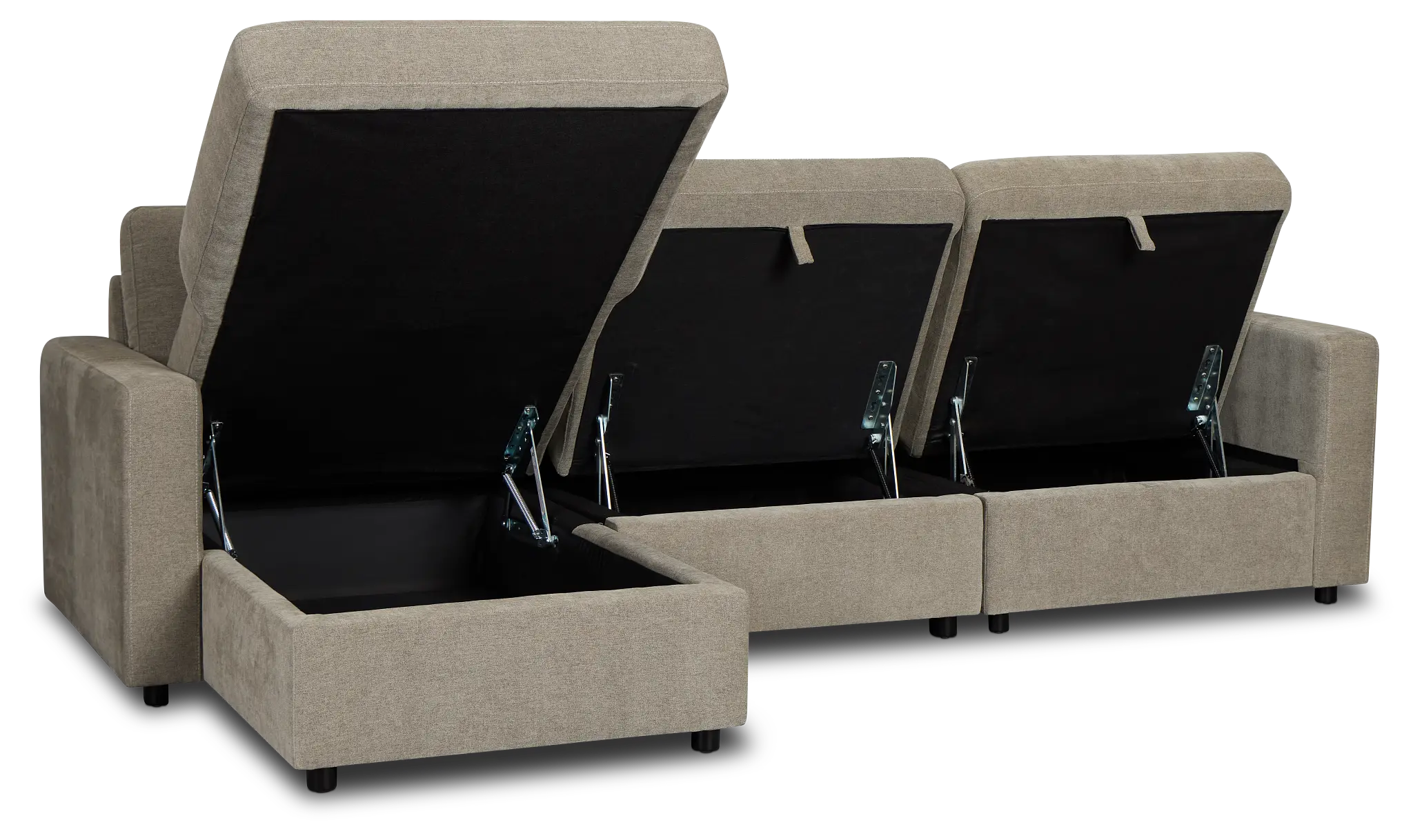 Addie Gray Fabric Left Chaise Storage Sectional Addie Gray Fabric Left Chaise Storage Sectional