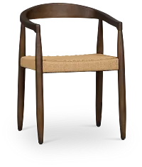 Santorini Dark Tone Curved Woven Side Chair