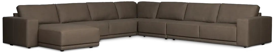 Kellan Dark Gray Leather Large Left Chaise Sectional Kellan Dark Gray Leather Large Left Chaise Sectional