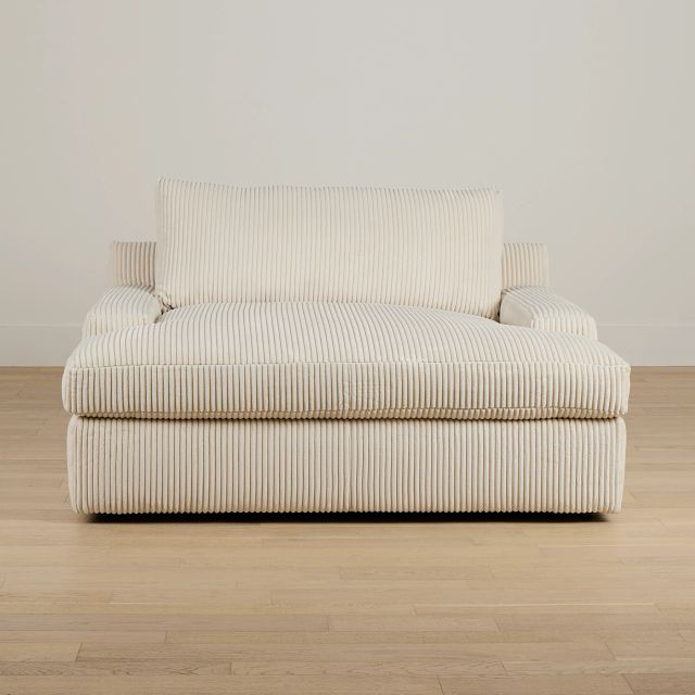 Charlie Ivory Fabric Chaise