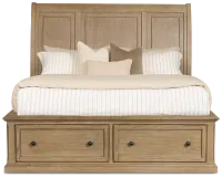 Galveston Light Tone Sleigh Storage Bed