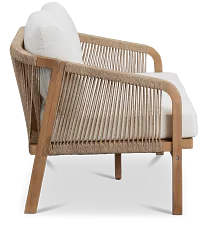 Laguna Light Tone Loveseat With White Cushions