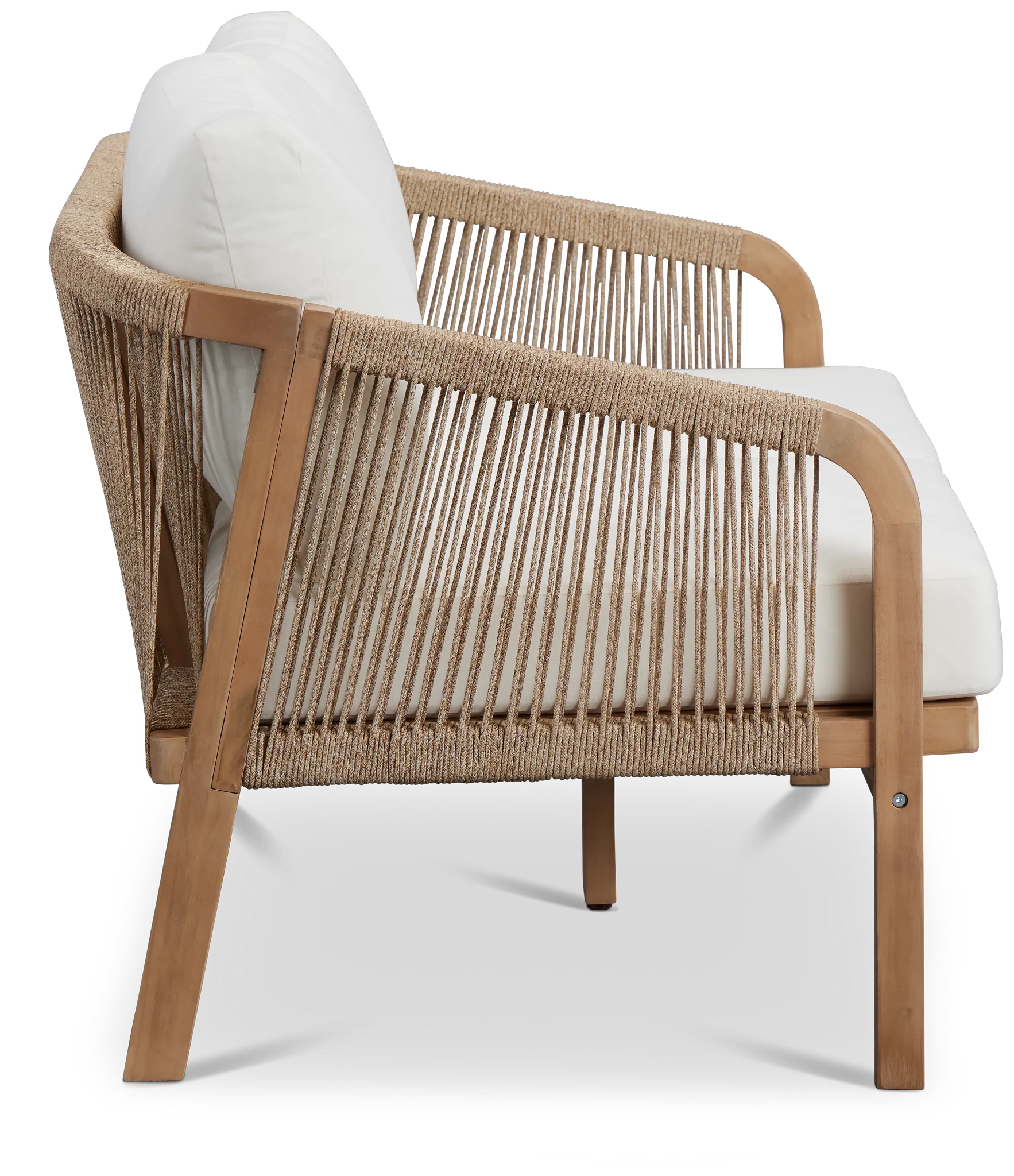 Laguna Light Tone Loveseat With White Cushions