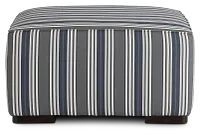 Amuse Blue Stripe Accent Ottoman