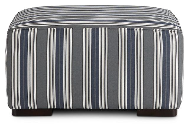 Amuse Blue Stripe Accent Ottoman