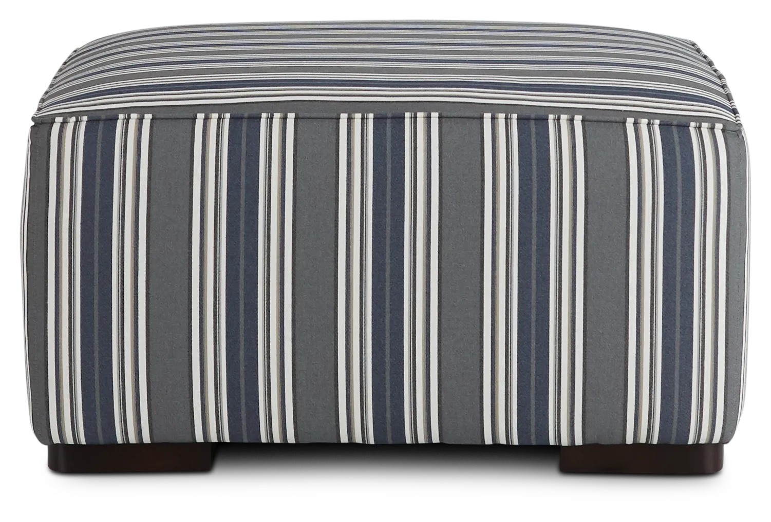 Amuse Blue Stripe Accent Ottoman