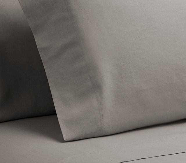 Linen Blend Gray Set Of 2 Pillowcases