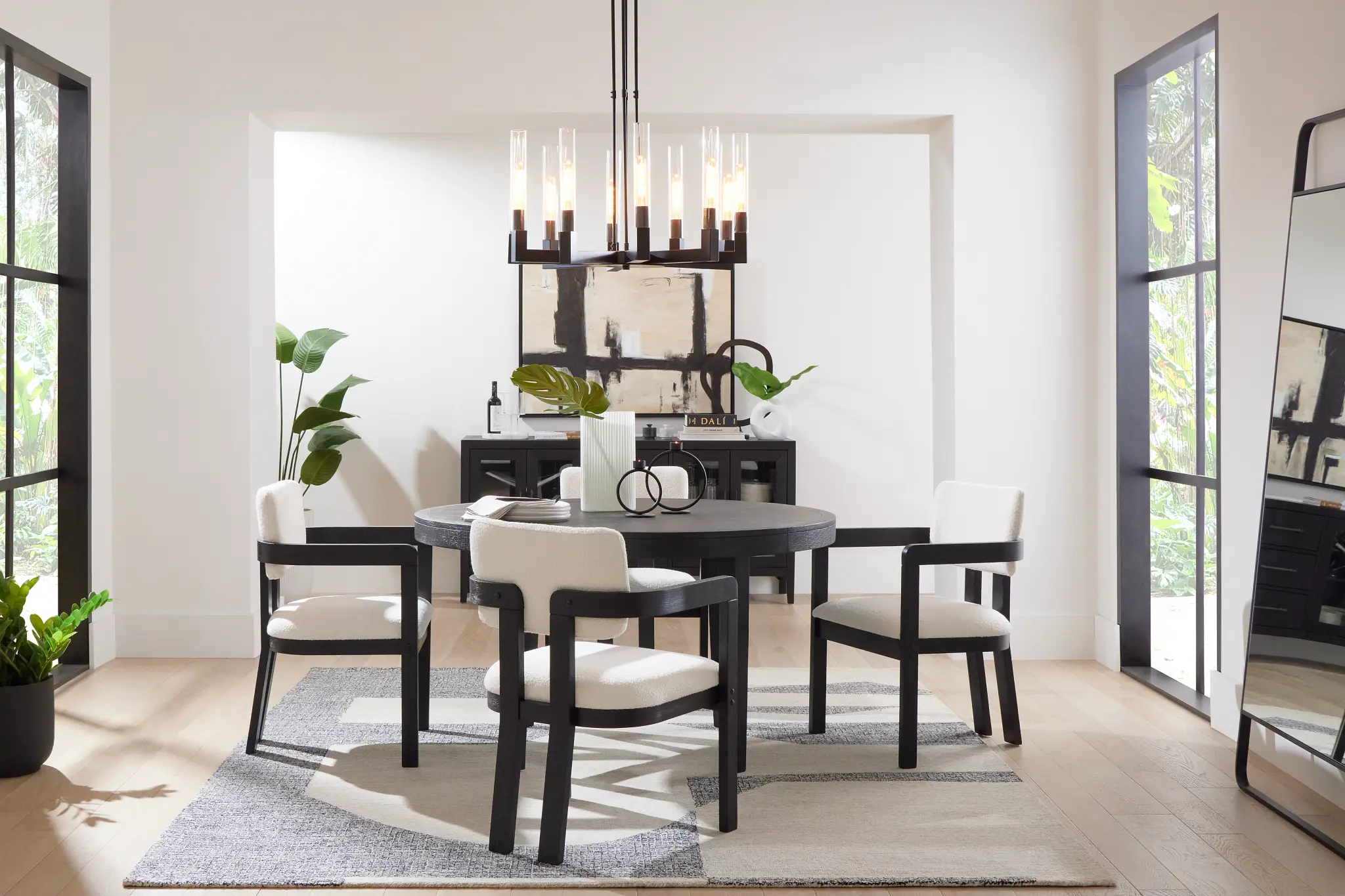 Alden Black Round Upholstered Arm Chair Alden Black Round Upholstered Arm Chair