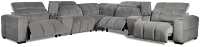 Gemma Light Gray Velvet Large Dual Power Right Chaise Sectional