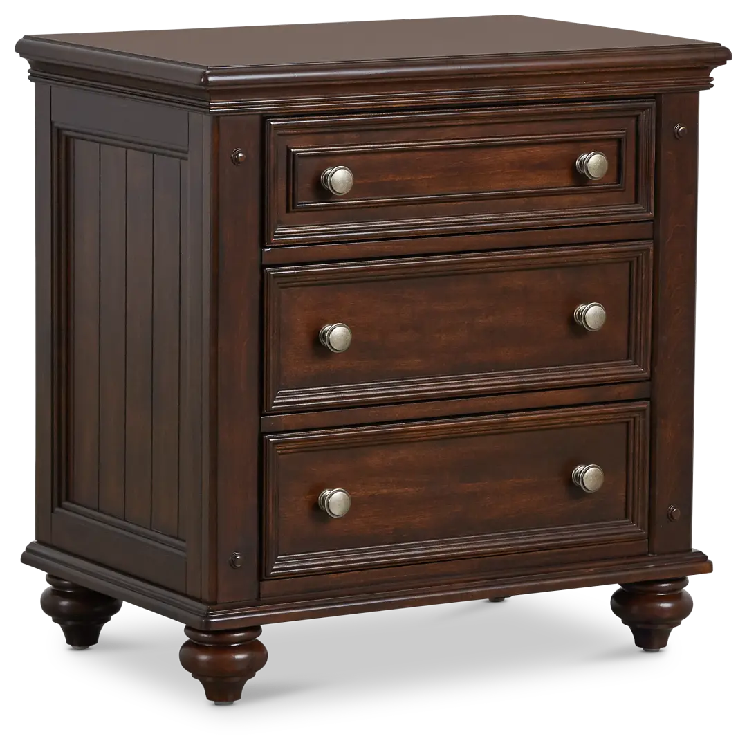 Savannah Dark Tone 3-drawer Nightstand Savannah Dark Tone 3-drawer Nightstand