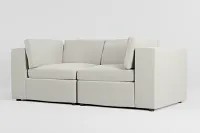 Destin Elite Ivory Fabric 2-piece Modular Sofa