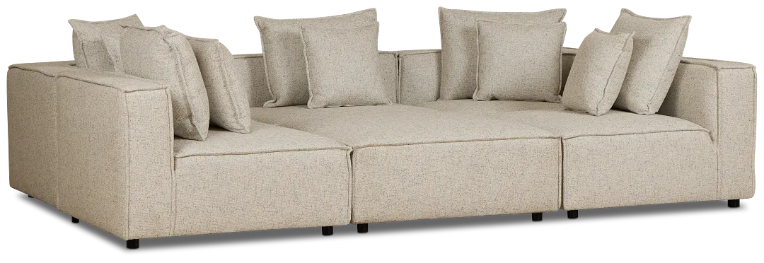 Tatum Beige Fabric 6-piece Modular Sectional