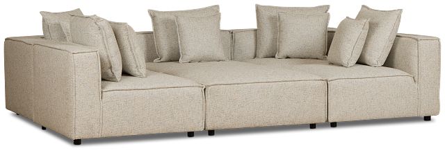 Tatum Beige Fabric 6-piece Modular Sectional