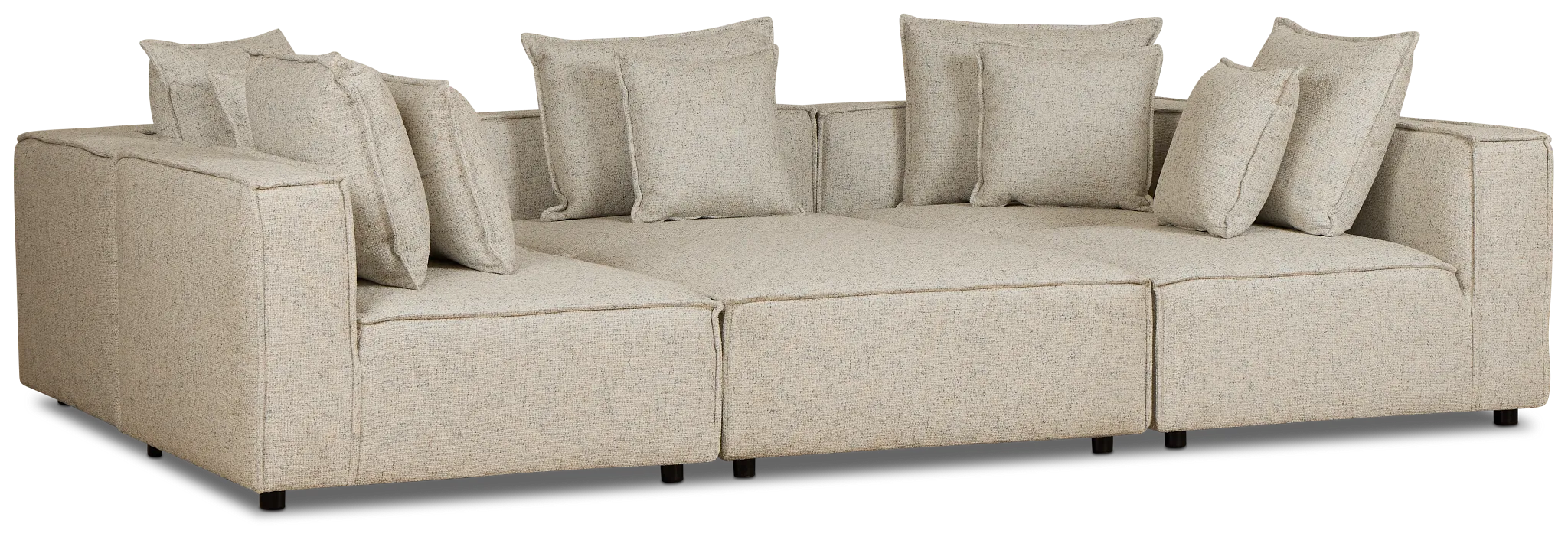 Tatum Beige Fabric 6-piece Modular Sectional
