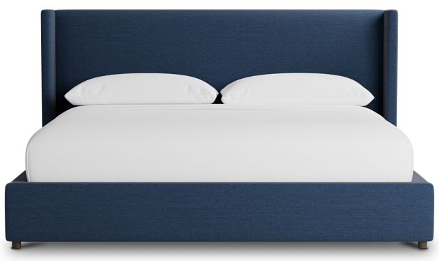 Captiva Peyton Dark Blue 48" Upholstered Shelter Bed
