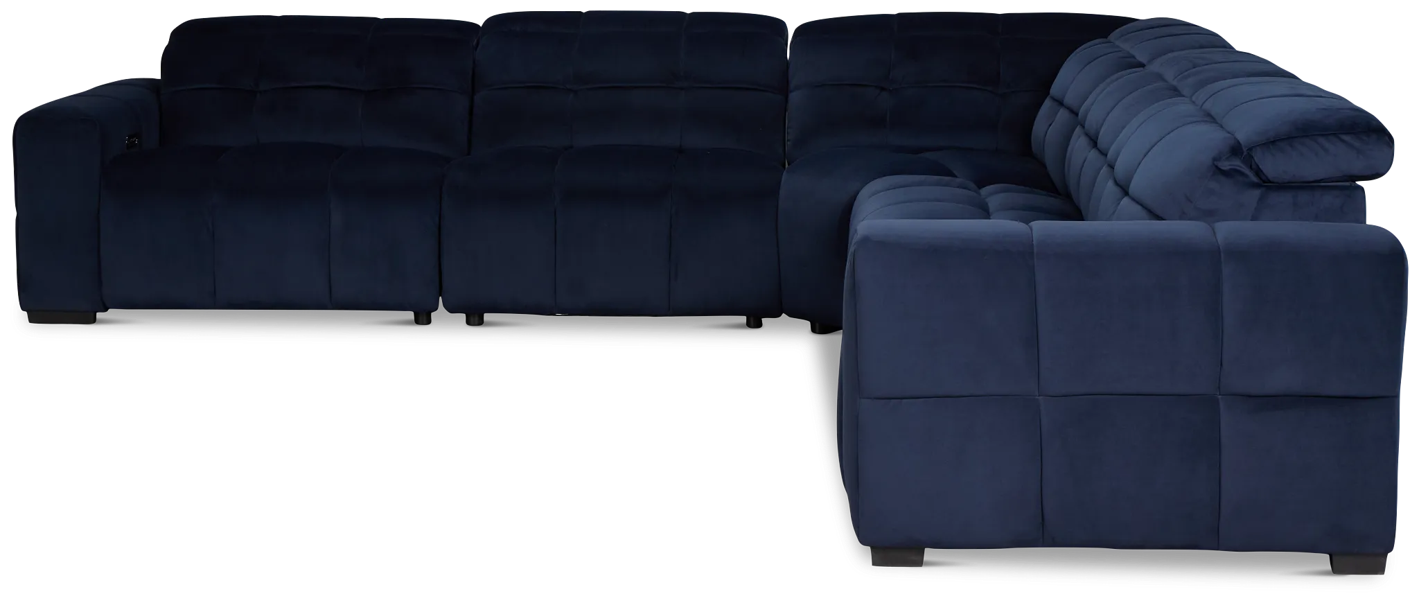 Gemma Navy Velvet Small Two-arm Power Reclining Sectional