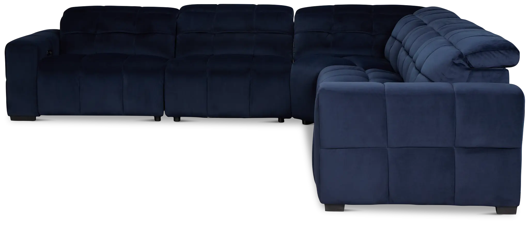 Gemma Navy Velvet Small Two-arm Power Reclining Sectional Gemma Navy Velvet Small Two-arm Power Reclining Sectional