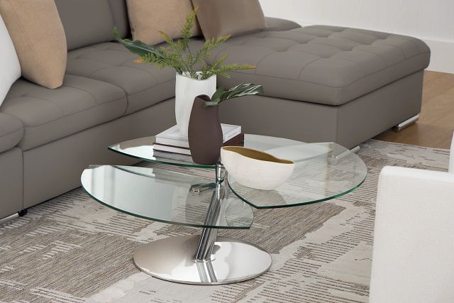 Brooks Glass Round Coffee Table