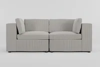 Destin Lucy Light Beige Fabric 2-piece Modular Sofa