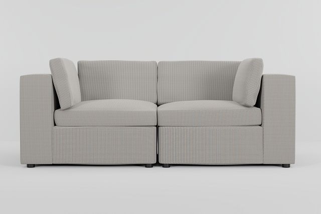 Destin Lucy Light Beige Fabric 2-piece Modular Sofa