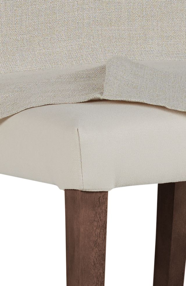 Harbor Light Beige Short Slipcover Chair With Medium-tone Leg