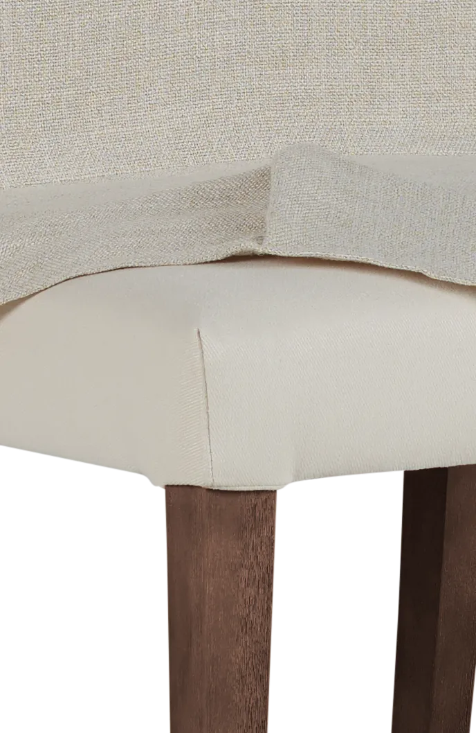 Harbor Light Beige Short Slipcover Chair With Medium-tone Leg