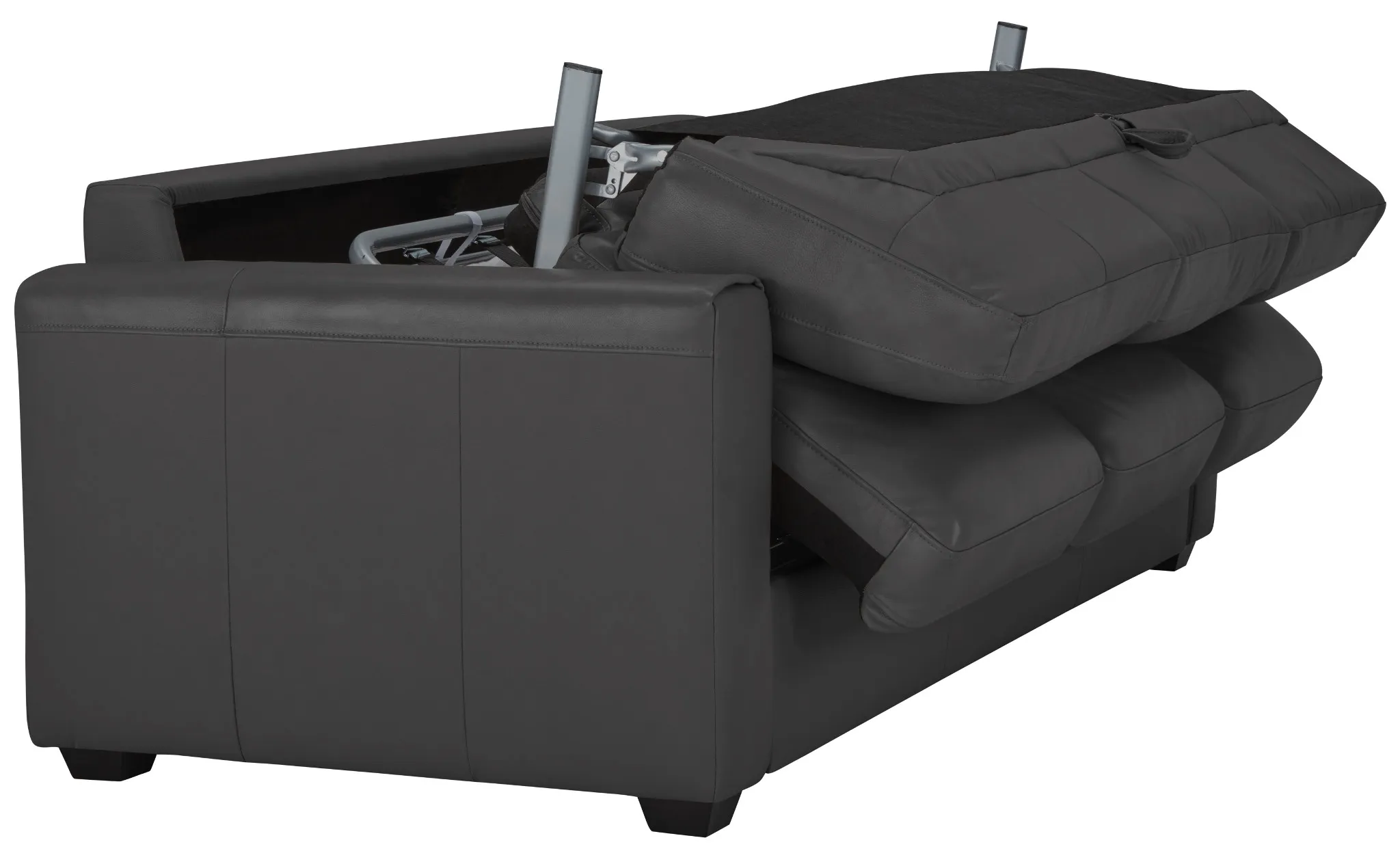 Lane Dark Gray Lthr/vinyl Memory Foam Sleeper