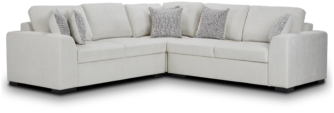 Blakely White Fabric Small Two-arm Sectional