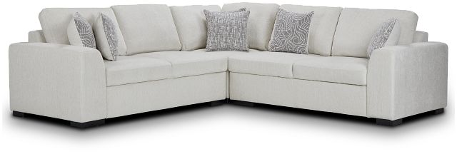 Blakely White Fabric Small Two-arm Sectional