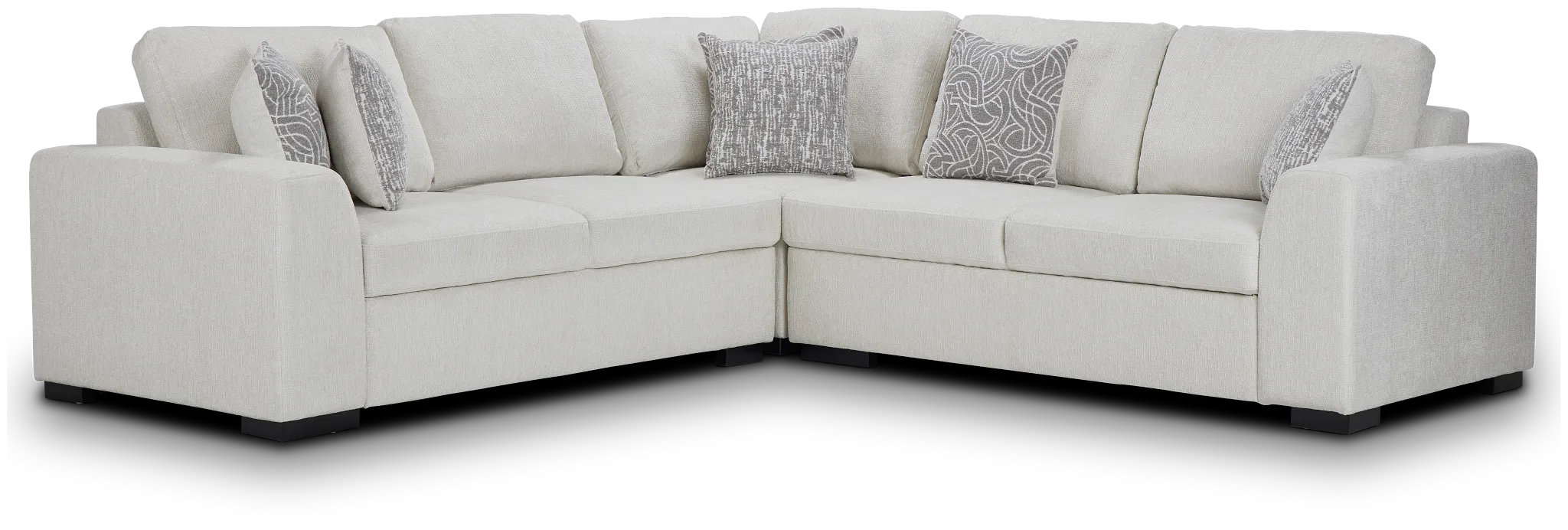 Blakely White Fabric Small Two-arm Sectional