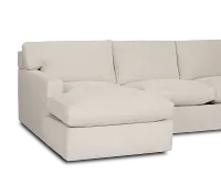Hudson Beige Fabric Small Left Chaise Sectional