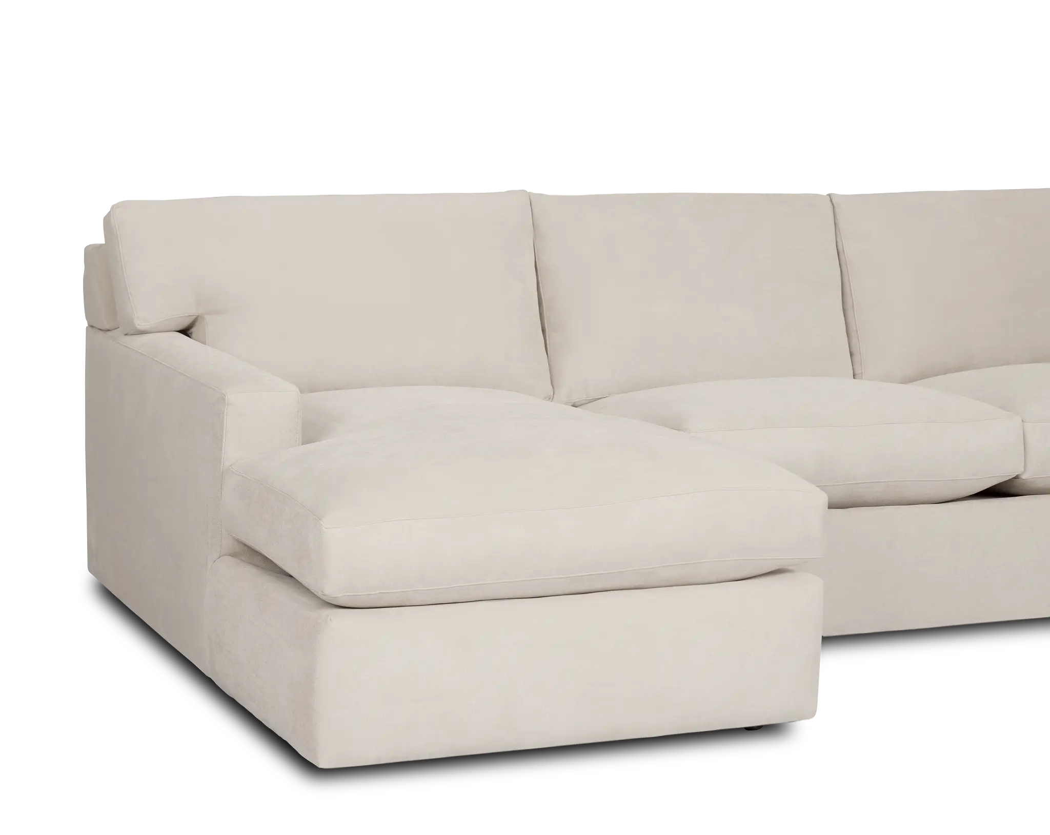 Hudson Beige Fabric Small Left Chaise Sectional Hudson Beige Fabric Small Left Chaise Sectional