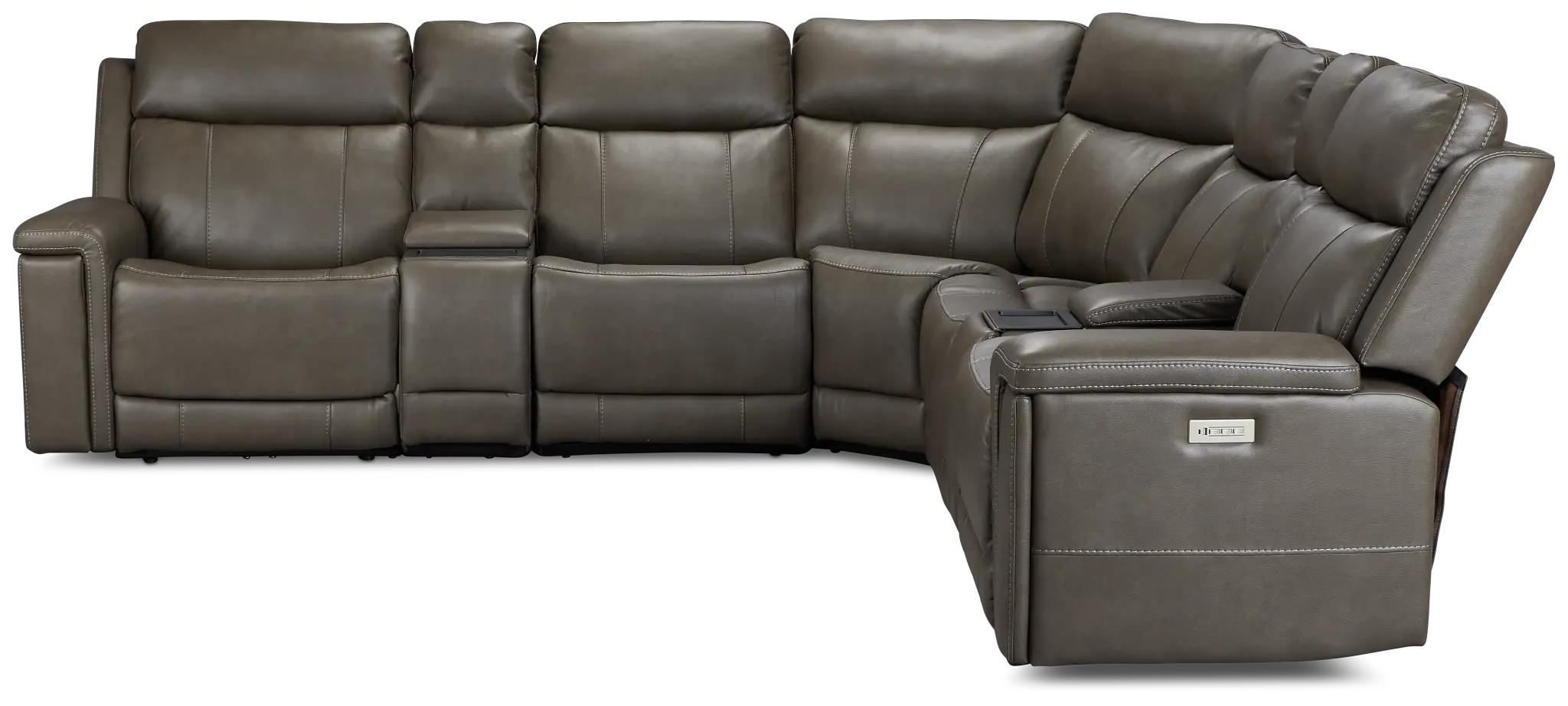 Jayden Gray Micro Large Dual Power Reclining Two-arm Sectional Jayden Gray Micro Large Dual Power Reclining Two-arm Sectional