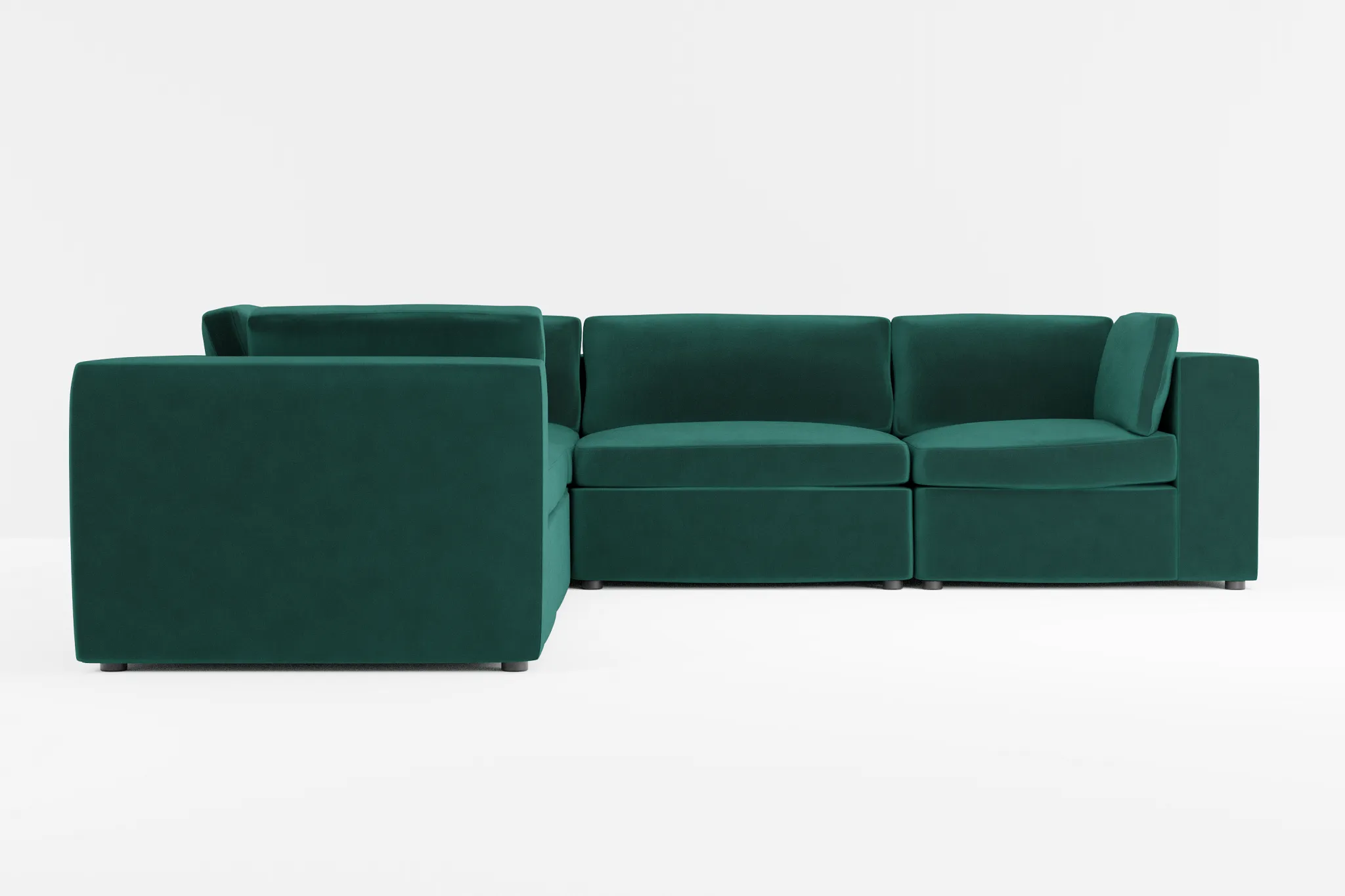 Destin Joya Green Velvet 5-piece Modular Sectional